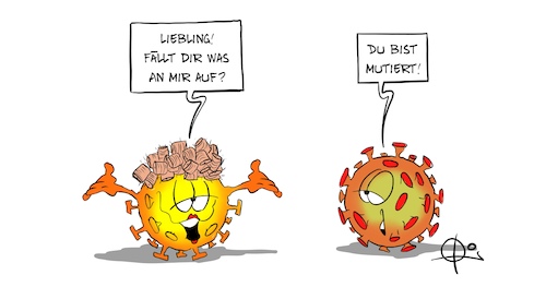 Cartoon: Mutiert101120 (medium) by Marcus Gottfried tagged mutation,corona,virus,covid,mutation,corona,virus,covid