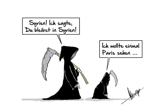 Cartoon: Paris sehen (medium) by Marcus Gottfried tagged charlie,hebdo,paris,frankreich,anschlag,terror,zeitung,presse,brian,leben,glaube,kirche,moslem,islam,religion,christen,humor,lachen,tod,sterben,reise,urlaub,zufall,syrien,priorität,freiheit,marcus,gottfried,cartoon,karikatur,charlie,hebdo,paris,frankreich,anschlag,terror,zeitung,presse,brian,leben,glaube,kirche,moslem,islam,religion,christen,humor,lachen,tod,sterben,reise,urlaub,zufall,syrien,priorität,freiheit,marcus,gottfried,cartoon,karikatur