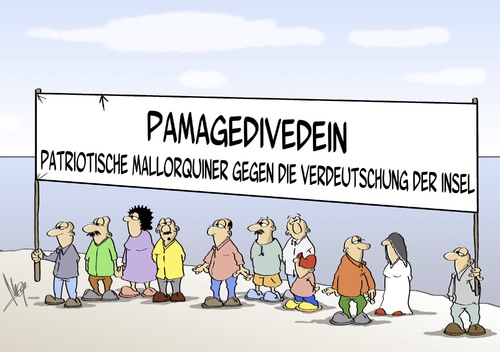 Cartoon: Patriotendemo (medium) by Marcus Gottfried tagged mallorca,deutschland,spanien,verfremdung,urlaubsinsel,insel,mallorquiner,einheimische,bundesland,ballermann,sonne,strand,paguera,hogesa,demonstration,demo,dresden,widerspruch,islamisierung,pegida,folter,usa,nsa,überwachung,online,marcus,gottfried,cartoon,karikatur,mallorca,deutschland,spanien,verfremdung,urlaubsinsel,insel,mallorquiner,einheimische,bundesland,ballermann,sonne,strand,paguera,hogesa,demonstration,demo,dresden,widerspruch,islamisierung,pegida,folter,usa,nsa,überwachung,online,marcus,gottfried,cartoon,karikatur