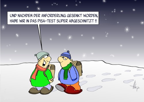 Cartoon: Pisastudie (medium) by Marcus Gottfried tagged pisa,studie,bildung,vergleich,europa,grundschüler,marcus,gottfried,cartoon,karikatur,kinder,schüler,realschule,gymnasium,stufe,allgemeinbildung,anforderung,sprache,senken,steigern,pisa,studie,bildung,vergleich,europa,grundschüler,marcus,gottfried,cartoon,karikatur,kinder,schüler,realschule,gymnasium,stufe,allgemeinbildung,anforderung,sprache,senken,steigern