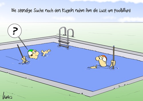 Cartoon: Poolbillard (medium) by Marcus Gottfried tagged sport,billard,pool,wasser,poolbillard,kugel,suche,lust,sport,billard,pool,wasser,poolbillard,kugel,suche,lust