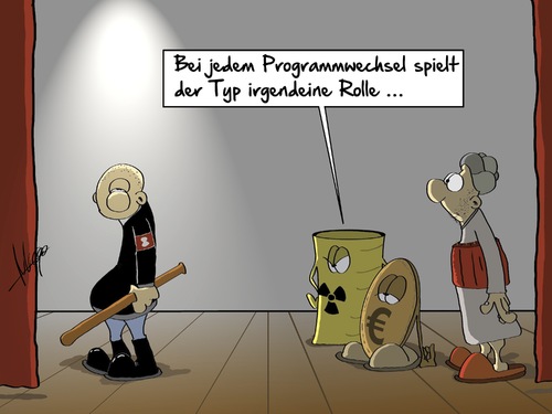 Cartoon: Programmwechsel (medium) by Marcus Gottfried tagged nazi,rechts,rechtsradikal,npd,skinhead,glatze,atom,atomkraft,müll,fass,entsorgung,euro,währung,union,europa,problem,national,geld,islam,attentat,sprengstoff,dynamit,sprengstoffgürtel,glaube,marcus,gottfried,cartoon,karikatur,nazi,rechts,rechtsradikal,npd,skinhead,glatze,atom,atomkraft,müll,fass,entsorgung,euro,währung,union,europa,problem,national,geld,islam,attentat,sprengstoff,dynamit,sprengstoffgürtel,glaube,marcus,gottfried,cartoon,karikatur