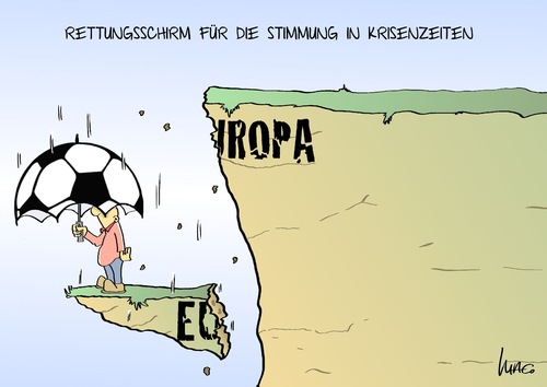 Cartoon: Rettungsschirm (medium) by Marcus Gottfried tagged europa,rettungsschirm,fussball,europameisterschaft,krise,finanzkrise,ablenkung,mannschaft,ball,schirm,absturz,pleite,rettung,europa,rettungsschirm,fussball,europameisterschaft,krise,finanzkrise,ablenkung,mannschaft,ball,schirm,absturz,pleite,rettung,sport,em,nationalmannschaft,löw,flick,nagelsmann