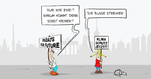 Cartoon: Streik (medium) by Marcus Gottfried tagged friday,for,future,öffentlicher,dienst,verdi,streik,lohn,demo,demonstration,lohnerhöhung,klima,klimaabkommen,klimakatastrophe,friday,for,future,öffentlicher,dienst,verdi,streik,lohn,demo,demonstration,lohnerhöhung,klima,klimaabkommen,klimakatastrophe