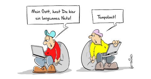 Cartoon: Tempolimit2 (medium) by Marcus Gottfried tagged tempolimit,internet,umwelt,klimaschutz,g5,datenautobahn,geschwindigkeit,tempolimit,internet,umwelt,klimaschutz,g5,datenautobahn,geschwindigkeit