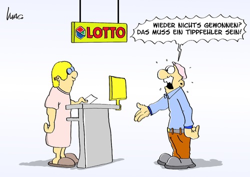 Cartoon: Tippfehler (medium) by Marcus Gottfried tagged tippfehler,lotto,totto,rennquintett,gewinn,verlust,zocken,annahmestelle,frau,kunde,tippen,vertippt,zahlen,kreuzchen,geldgewinn,glück,pech,tippfehler,lotto,toto,rennquintett,gewinn,verlust,zocken,annahmestelle,frau,kunde,tippen,vertippt,zahlen,kreuzchen,geldgewinn,glück,pech,glückspiel