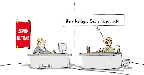 Cartoon: Ultras (medium) by Marcus Gottfried tagged fußball,gewalt,ultras,fan,fanblock,dfb,spd,bundestagswahl,wahl,regierung,peinlich,freude,marcus,gottfried,cartoon,karikatur,fußball,gewalt,ultras,fan,fanblock,dfb,spd,bundestagswahl,wahl,regierung,peinlich,freude,marcus,gottfried,cartoon,karikatur