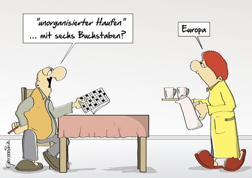 Cartoon: unorganisierter Haufen (medium) by Marcus Gottfried tagged europa,kreuzworträtsel,rätsel,paar,ehepaar,frage,haufen,eu,ezb,iwf,lösung,erkenntnis,marcus,gottfried,cartoon,karikatur,europa,kreuzworträtsel,rätsel,paar,ehepaar,frage,haufen,eu,ezb,iwf,lösung,erkenntnis,marcus,gottfried,cartoon,karikatur