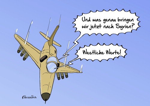 Cartoon: westliche Werte (medium) by Marcus Gottfried tagged syrien,krieg,nato,un,europa,frankreich,deutschland,is,isis,tornado,flugzeug,kampfjet,wert,werte,weste,westlich,bombe,zerbombt,import,export,freude,marcus,gottfried,cartoon,karikatur,syrien,krieg,nato,un,europa,frankreich,deutschland,is,isis,tornado,flugzeug,kampfjet,wert,werte,weste,westlich,bombe,zerbombt,import,export,freude,marcus,gottfried,cartoon,karikatur