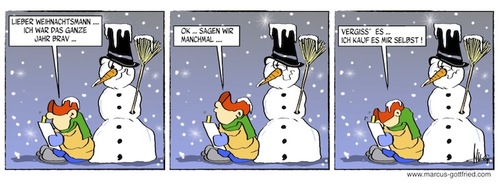 Cartoon: Wunschzettel (medium) by Marcus Gottfried tagged geschenk,christfest,dezember,heilig,abend,marcus,gottfried,cartoon,karikatur,wunschzettel,weihnachtsmann,weihnachten,schneemann,frage,kaufen,lieb,brav,st,claus,geschenk,christfest,dezember,heilig,abend,marcus,gottfried,cartoon,karikatur,wunschzettel,weihnachtsmann,weihnachten,schneemann,frage,kaufen,lieb,brav,nikolaus