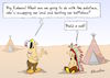 Cartoon: Indian Wall (small) by Marcus Gottfried tagged donad,trump,wall,mexico,us,usa,president,indians,paleface,redskin,buffalo,hunting,history,friends,marcus,gottfried,cartoon,karikatur