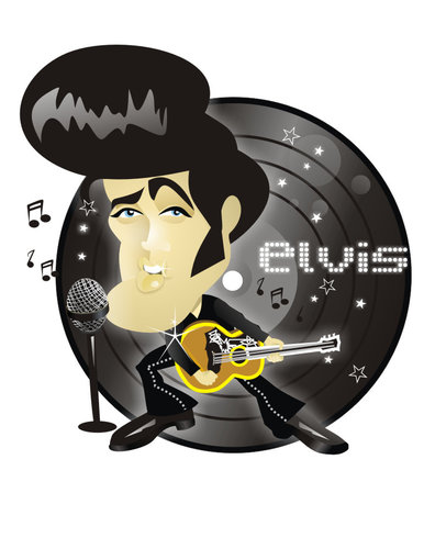 Cartoon: Elvis Presley (medium) by Nicoleta Ionescu tagged elvis,presley,music,king,rock,and,roll