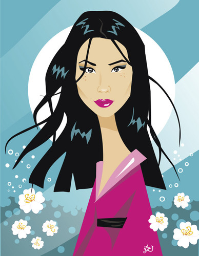 Cartoon: Lucy Liu (medium) by Nicoleta Ionescu tagged lucy,liu