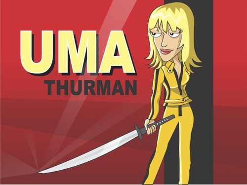 Cartoon: Uma Thurman (medium) by Nicoleta Ionescu tagged uma,thurman
