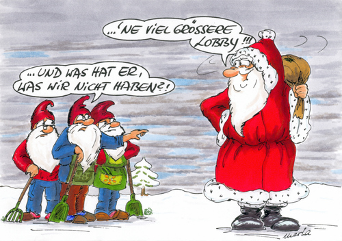 Cartoon: die größere Lobby (medium) by marka tagged wirtschaft,lobbyismus,weihnachten