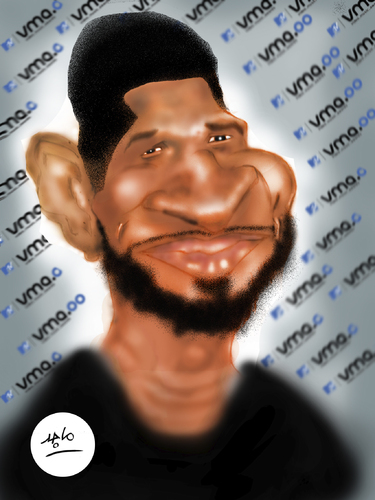 Cartoon: Usher (medium) by Majid Atta tagged atta,majid