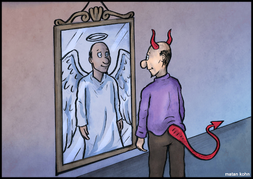 Cartoon: Angel or devil (medium) by matan_kohn tagged angel,or,devil
