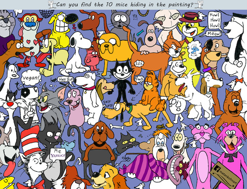 Cartoon: cats and dogs (medium) by matan_kohn tagged animation,astro,bolt,brian,cartoon,cat,cats,cool,dog,dogs,family,funny,garfield,guy,haha,jake,kohn,matan,pluto,pongo,snoopy,sinpsons,hitclif