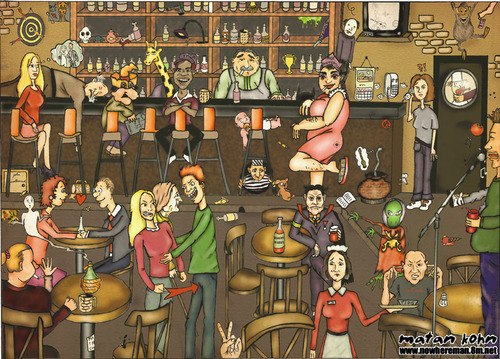 Cartoon: English pub (medium) by matan_kohn tagged english,pub,matan,kohn