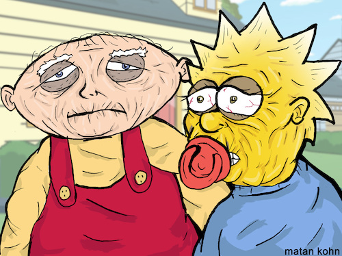 Cartoon: Stewie and Maggie old babies (medium) by matan_kohn tagged familyguy,tvshow,thesimpsons,funny,illustration,drawing,art,babies,sketch,old,love,hot,lol,joking,lamo,griffin,humor