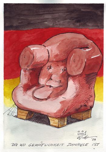Cartoon: Merkel - Sessel (medium) by kuefen tagged merkel,deutsch,gemütlichkeit,bundeskanzlerin,angela merkel,sofa,couch,sessel,deutsch,gemütlichkeit,bundeskanzlerin,bundekanzler,kanzler,gemütlich,bundesregierung,deutschland,angela,merkel