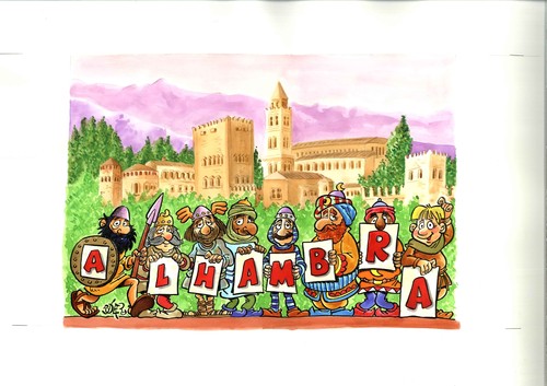 Cartoon: ALHAMBRA (medium) by SOLER tagged alhambra,granada,monumento