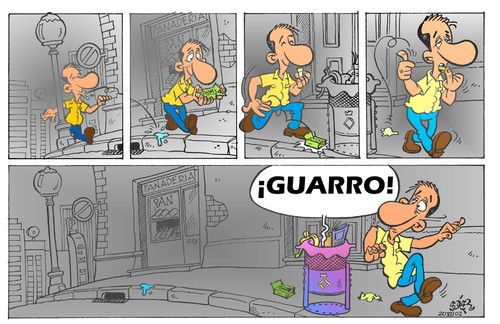 Cartoon: EL VALOR DE LO QUE TIRAS (medium) by SOLER tagged limpieza,basura,guarro