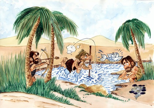 Cartoon: HISTORIA DE LA PESCA (medium) by SOLER tagged museo,mercabarna,pesca