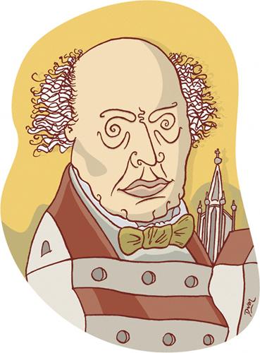 Cartoon: Ludwig Uhland (medium) by Davor tagged castle,poetry,burg,bebenhausen,dichter,poesie,romantik