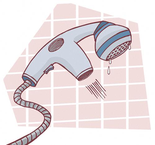 Cartoon: Shower Hairdryer (medium) by Davor tagged shower,hairdryer,bath,bathroom,dusche,fön,bad