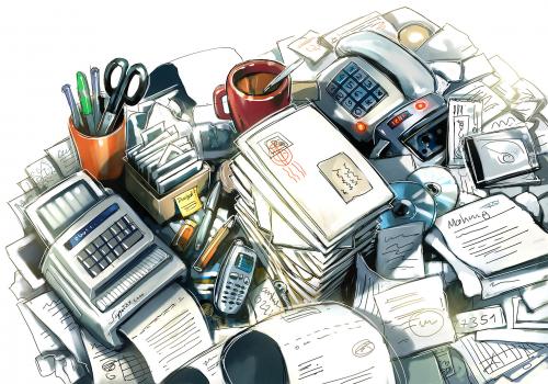 Cartoon: Schreibtischchaos (medium) by Atzenhofer tagged schreibtisch,chaos,unordnung,büro,büro,unordnung,chaos,schreibtisch,arbeit,job,firma,stress,briefe,rechnungen