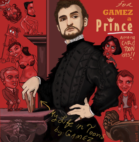 Cartoon: Tribute to Gamez! (medium) by frostyhut tagged gamez,georg,cartoonist,toons,people,characters,prince