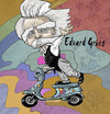 Cartoon: Edvard Grieg (small) by frostyhut tagged edvard,grieg,classical,music,norwegian,composer,moustache,moped