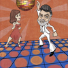 Cartoon: Lucido Night Fever (small) by frostyhut tagged lucido,lucian,disco,man,woman,discoball,dance,fever