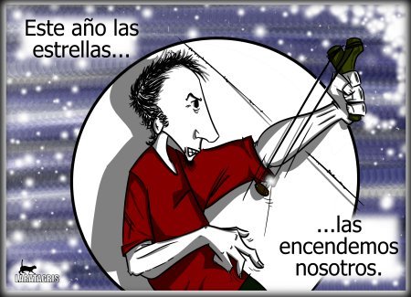Cartoon: Encender el anyo (medium) by LaRataGris tagged laratagris,feliz,anyo