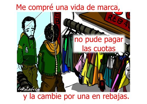 Cartoon: la marca de la vida (medium) by LaRataGris tagged la,marca,rebajas
