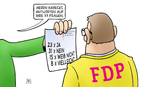 Cartoon: 77 Antworten (medium) by Harm Bengen tagged habeck,antworten,77,fragen,fdp,heizungsstreit,heizungsgesetz,gruene,harm,bengen,cartoon,karikatur,habeck,antworten,77,fragen,fdp,heizungsstreit,heizungsgesetz,gruene,harm,bengen,cartoon,karikatur