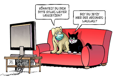 Cartoon: Abstandswauwau (medium) by Harm Bengen tagged abstandswauwau,hund,katze,kater,mundschutz,tv,sofa,couch,corona,coronavirus,ansteckung,pandemie,epidemie,krankheit,schaden,harm,bengen,cartoon,karikatur,abstandswauwau,hund,katze,kater,mundschutz,tv,sofa,couch,corona,coronavirus,ansteckung,pandemie,epidemie,krankheit,schaden,harm,bengen,cartoon,karikatur