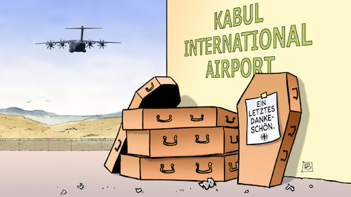 Cartoon: Afghanistan-Abschied (medium) by Harm Bengen tagged abschied,dankeschön,kabul,airport,sarg,särge,flugzeug,usa,islamisten,afghanistan,deutschland,bundeswehr,rettungsmission,abzug,taliban,harm,bengen,cartoon,karikatur,abschied,dankeschön,kabul,airport,sarg,särge,flugzeug,usa,islamisten,afghanistan,deutschland,bundeswehr,rettungsmission,abzug,taliban,harm,bengen,cartoon,karikatur