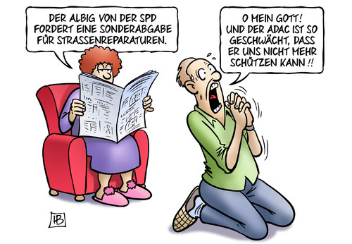 Cartoon: Albigs Sonderabgabe (medium) by Harm Bengen tagged schleswig,holstein,ministerpraesident,torsten,albig,sonderabgabe,gott,adac,schutz,autofahrer,zeitung,harm,bengen,cartoon,karikatur,schleswig,holstein,ministerpraesident,torsten,albig,sonderabgabe,gott,adac,schutz,autofahrer,zeitung,harm,bengen,cartoon,karikatur