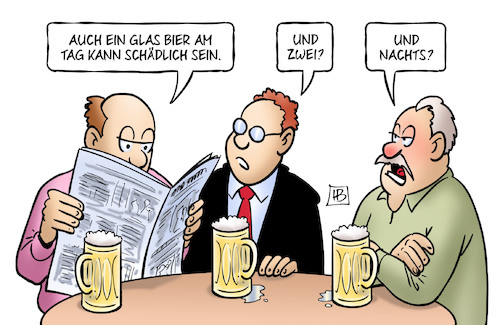 Cartoon: Alkoholkonsum (medium) by Harm Bengen tagged alkoholkonsum,schädlich,gesundheit,kneipe,stammtisch,bier,zwei,tag,nachts,harm,bengen,cartoon,karikatur,alkoholkonsum,schädlich,gesundheit,kneipe,stammtisch,bier,zwei,tag,nachts,harm,bengen,cartoon,karikatur