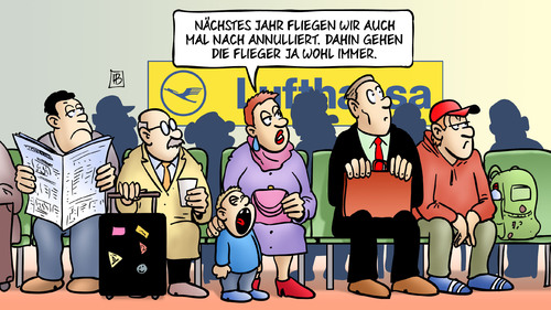 Cartoon: Annulliert (medium) by Harm Bengen tagged annulliert,urlaub,ferien,fliegen,flieger,flüge,ausfall,flugbegleiter,ufo,lufthansa,streik,harm,bengen,cartoon,karikatur,annulliert,urlaub,ferien,fliegen,flieger,flüge,ausfall,flugbegleiter,ufo,lufthansa,streik,harm,bengen,cartoon,karikatur