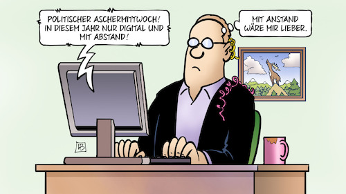 Cartoon: Aschermittwoch digital (medium) by Harm Bengen tagged politischer,aschermittwoch,karneval,fasching,luftschlangen,parteien,computer,digital,abstand,anstand,corona,harm,bengen,cartoon,karikatur,politischer,aschermittwoch,karneval,fasching,luftschlangen,parteien,computer,digital,abstand,anstand,corona,harm,bengen,cartoon,karikatur