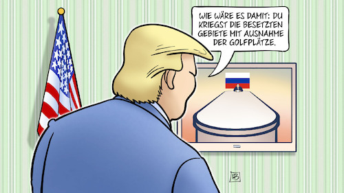 Cartoon: Aufteilung Vermögenswerte (medium) by Harm Bengen tagged aufteilung,vermögenswerte,besetzten,gebiet,ausnahme,golfplätze,trump,putin,usa,russland,ukraine,krieg,telefonat,videokonferenz,tisch,harm,bengen,cartoon,karikatur,aufteilung,vermögenswerte,besetzten,gebiet,ausnahme,golfplätze,trump,putin,usa,russland,ukraine,krieg,telefonat,videokonferenz,tisch,harm,bengen,cartoon,karikatur