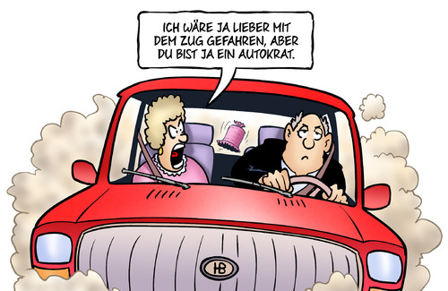 Cartoon: Autokrat (medium) by Harm Bengen tagged zug,autokrat,despot,demokratie,auto,kfz,bengen,cartoon,karikatur,zug,autokrat,despot,demokratie,auto,kfz,bengen,cartoon,karikatur