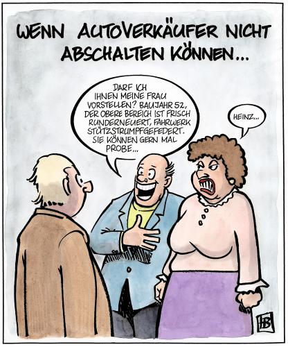 Cartoon: Autoverkäufer (medium) by Harm Bengen tagged autoverkäufer,gebrauchtwagen,testfahrt,pkw,verkehr,beziehung,ehe,beziehungskiste,beziehungskrise,beziehungsstreit,beziehungsstress,ehekrise,fremdgehen,lebenspartnerschaft,partnerschaft,seitensprung,typisch,affäre,gefährte,gefährtin,geschlechterrolle,monogamie,polygamie,partnersuche,sexualität,mann