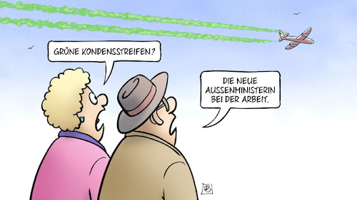 Cartoon: Baerbock bei der Arbeit (medium) by Harm Bengen tagged grüne,kondensstreifen,flugzeug,neue,aussenministerin,arbeit,baerbock,harm,bengen,cartoon,karikatur,grüne,kondensstreifen,flugzeug,neue,aussenministerin,arbeit,baerbock,harm,bengen,cartoon,karikatur