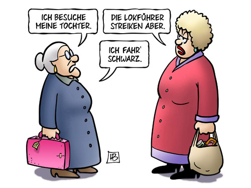 Cartoon: Bahnstreik Schwarz (medium) by Harm Bengen tagged bahnstreik,bahn,streik,lokführer,gdl,gewerkschaft,tarifkampf,tochter,susemil,harm,bengen,cartoon,karikatur,bahnstreik,bahn,streik,lokführer,gdl,gewerkschaft,tarifkampf,tochter,susemil,harm,bengen,cartoon,karikatur