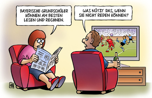 Cartoon: Bayerische Grundschüler (medium) by Harm Bengen tagged bayerische,bayern,leistungsvergleich,grundschüler,grundschulen,kultusministerkonferenz,lesen,rechnen,reden,dialekt,harm,bengen,cartoon,karikatur,bayerische,bayern,leistungsvergleich,grundschüler,grundschulen,kultusministerkonferenz,lesen,rechnen,reden,dialekt,harm,bengen,cartoon,karikatur