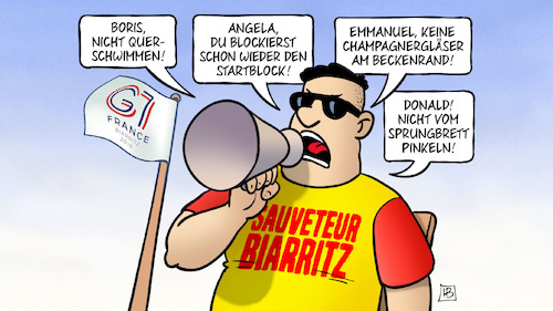 Cartoon: Biarritz-Bademeister (medium) by Harm Bengen tagged bademeister,boris,johnson,querschwimmen,angela,merkel,emmanuel,macron,champagnergläser,beckenrand,donald,trump,sprungbrett,pinkeln,g7,gipfel,biarritz,gb,uk,canada,kanada,japan,italien,frankreich,deutschland,usa,harm,bengen,cartoon,karikatur,bademeister,boris,johnson,querschwimmen,angela,merkel,emmanuel,macron,champagnergläser,beckenrand,donald,trump,sprungbrett,pinkeln,g7,gipfel,biarritz,gb,uk,canada,kanada,japan,italien,frankreich,deutschland,usa,harm,bengen,cartoon,karikatur